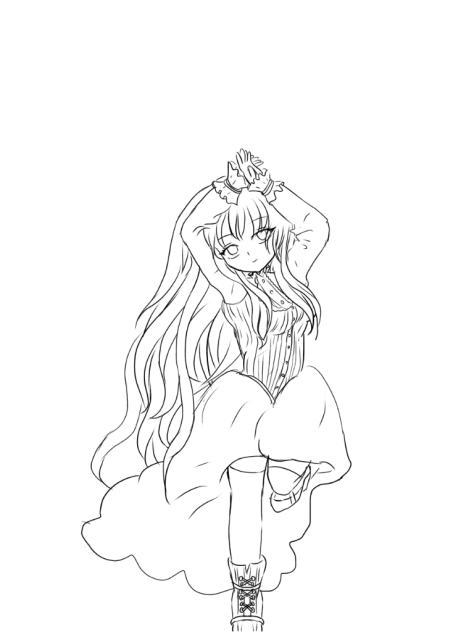謎ポーズ 線画
