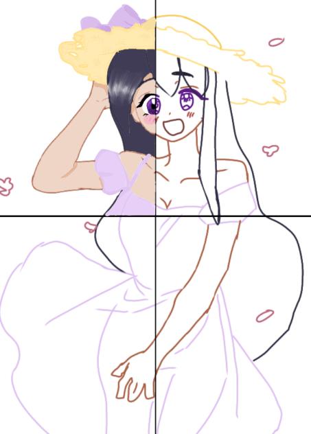 collab purple dress girl