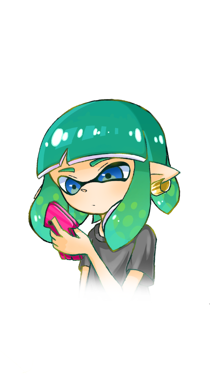 スマホをいじるイカちゃん - ibisPaint