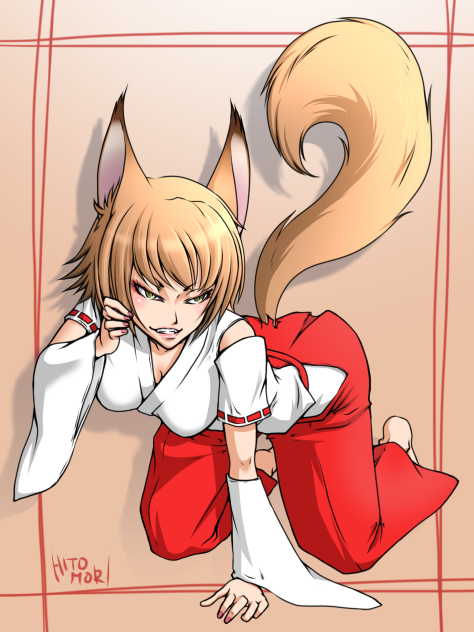 楽描き  狐の娘