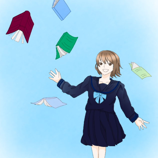 図書委員会のポスター色塗ってみた