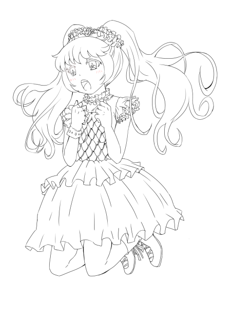 ★わっ…わわっ…あつい…あついですぅ〜黒焦げになってしまいます〜‼︎★(線画)