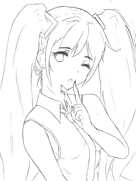 【線画】きゅるん♫