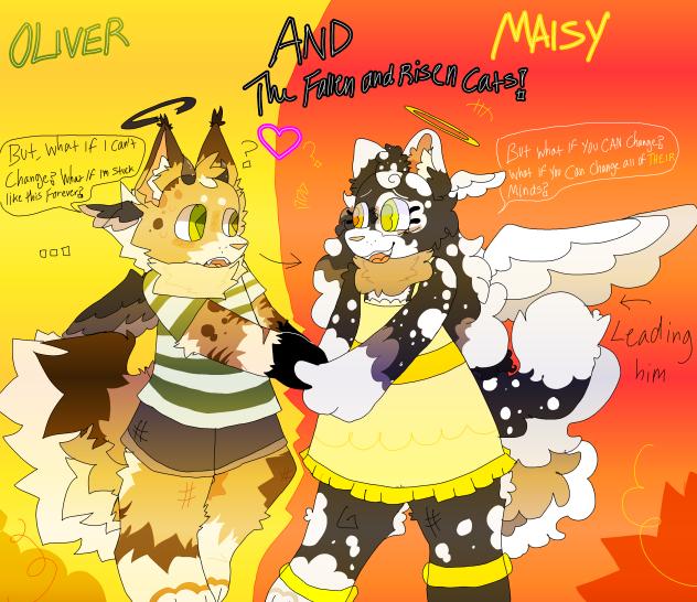 Oliver and Maisy;Fallen and Risen cats!