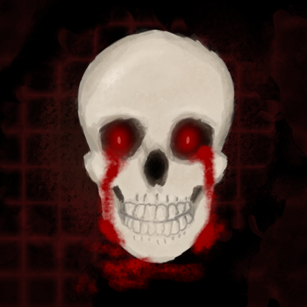 Skull with glowing eyes