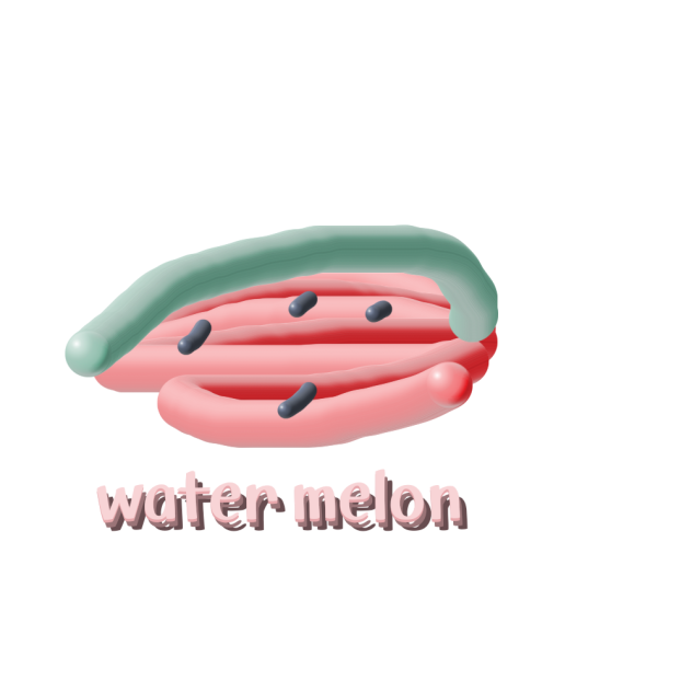 water melon with a random brush