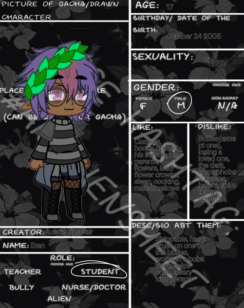 alien character sheet