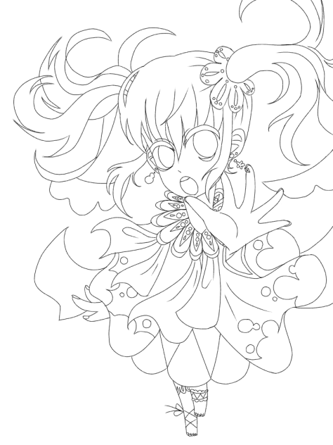 想像雪ミク(？)  線画