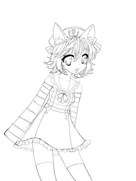 lineart fox_paw23