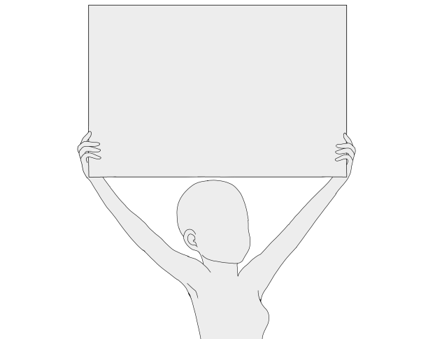 fan holding a sign board at concert