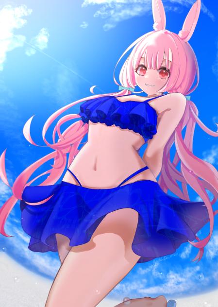 水着うさぽん ファンアート