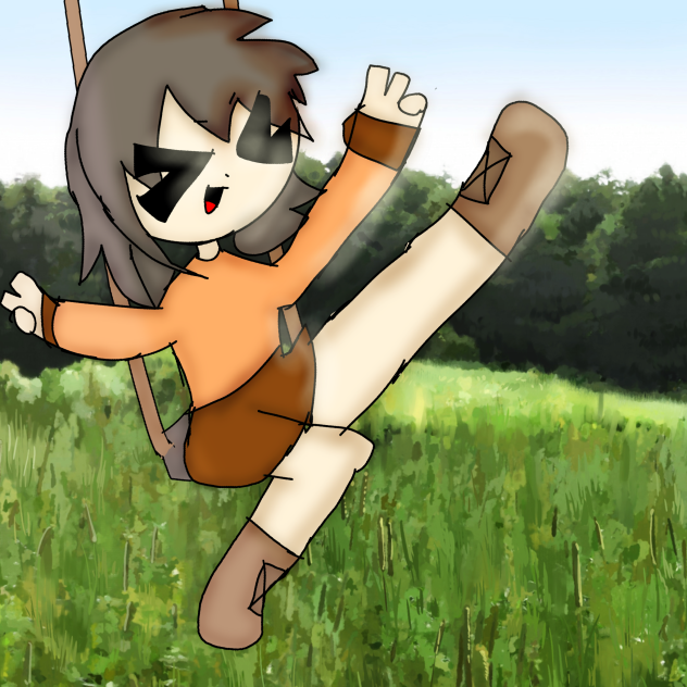 girl on a swing - ibisPaint