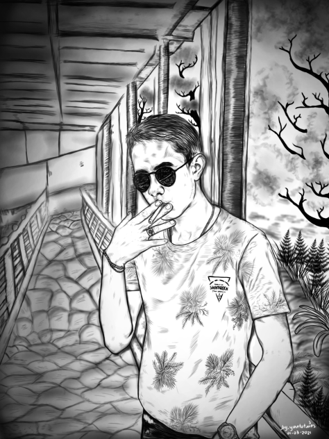membuat sketsa wajah teman di ibispaintx