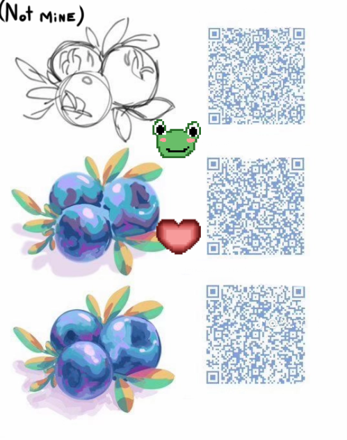brush QR Code blue berries