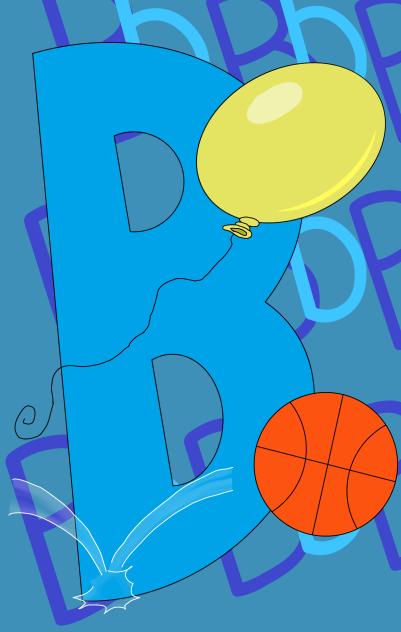 Letter B for balloon and ball