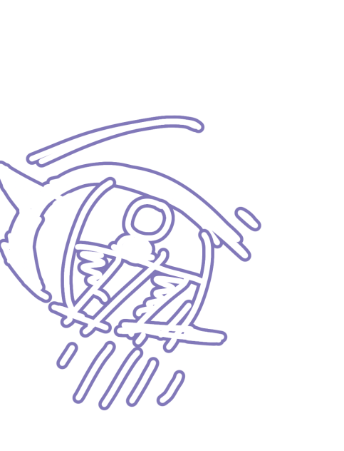 目（ふちどりだけで）を描きました！