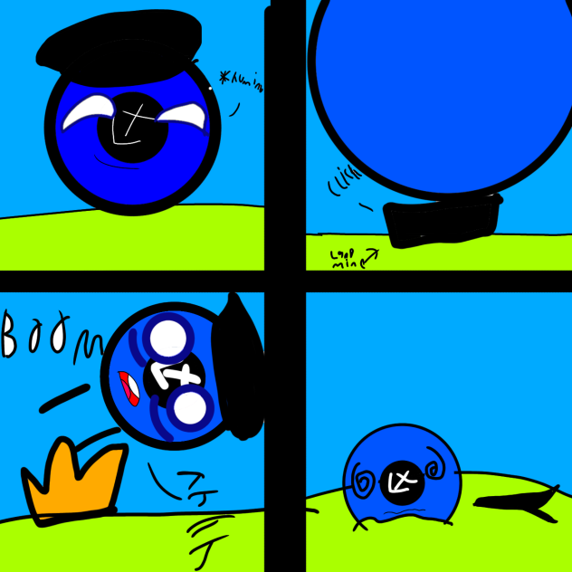 LX ball comic ep 1 being blown up