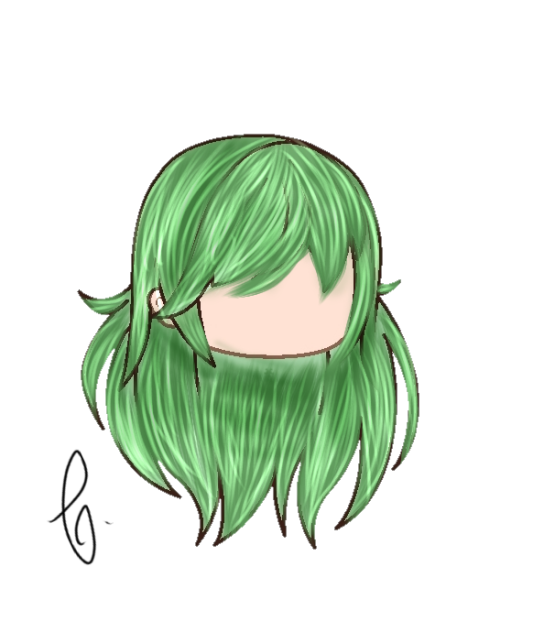 shading hair (green hair💚)
