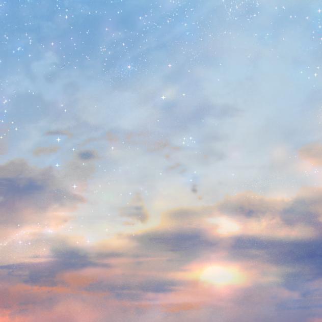星空と夕焼け