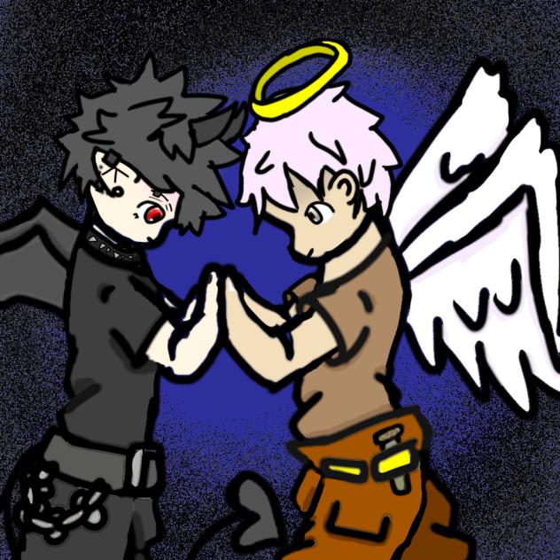 Demon boy and angel boy