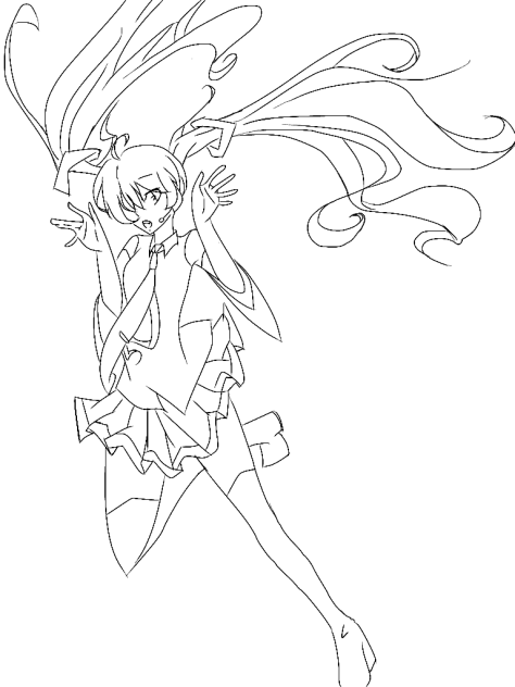 線画 初音ミク
