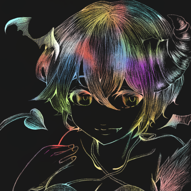 スクラッチアート 女の子 Ibispaint