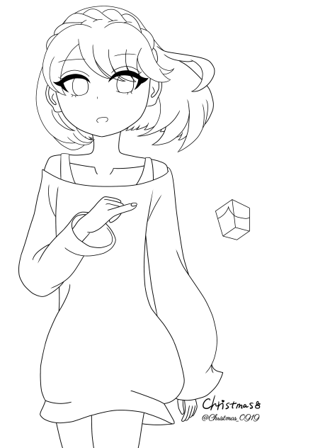 むすぶ指 離さないで 線画
