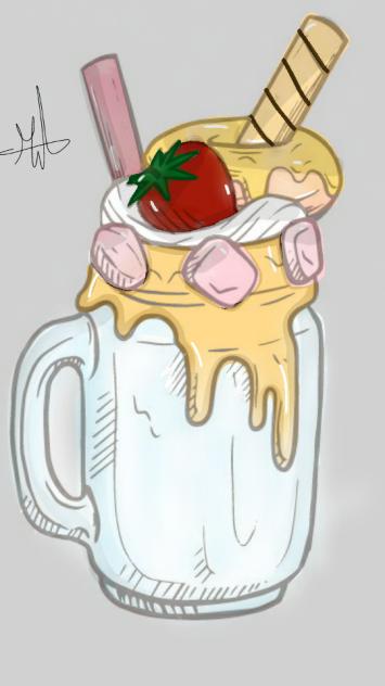 caramel milk shake🍓🍯