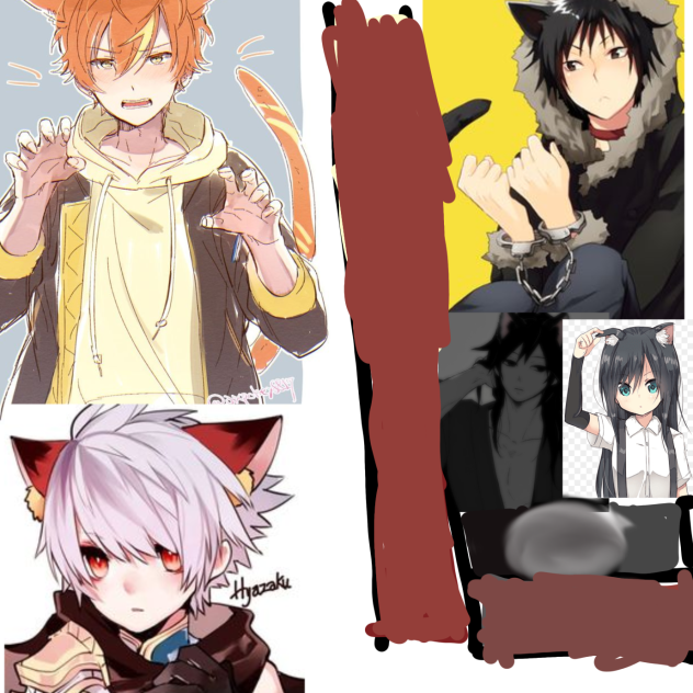 gato-senpai+gatito preso gato+clak+fine