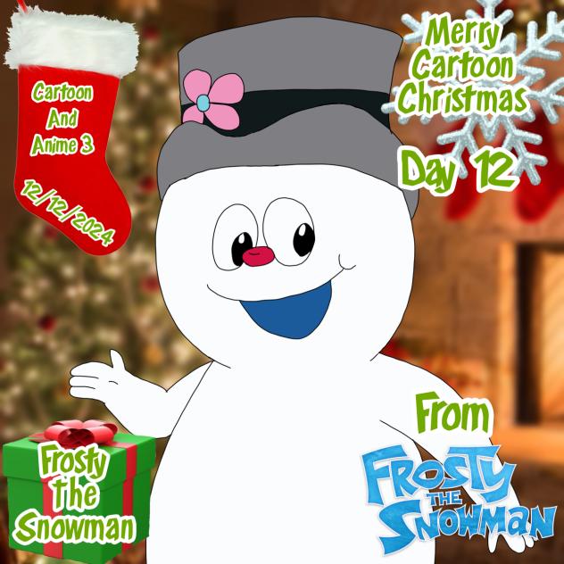 Merry Cartoon Christmas Day 12 Frosty