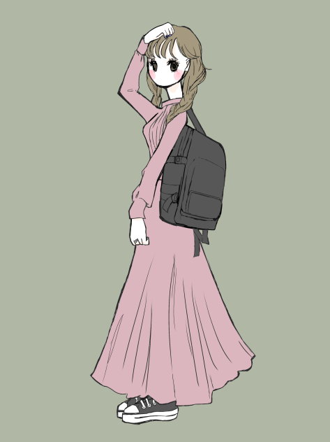 リュック ワンピースコーディネート Ibispaint