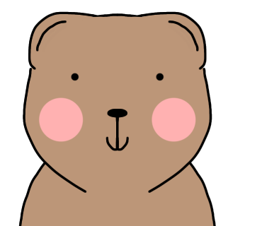 はじめて手ぶれ補正機能を使って描いたくまのイラストです！