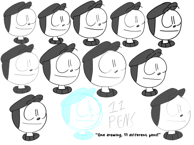 Same drawing, different pens.