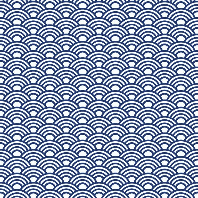青海波柄（紺色）