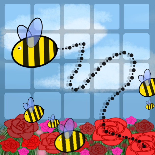 Bees in a glass dome - ibisPaint