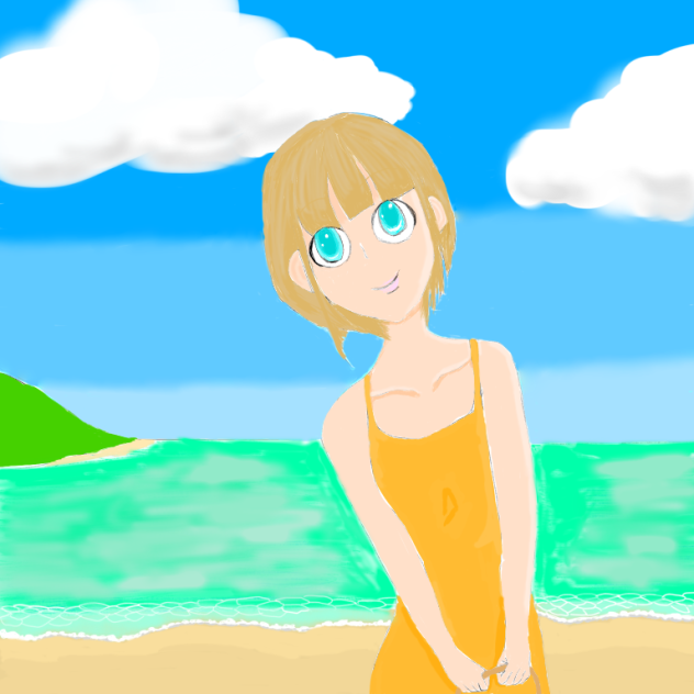 砂浜と少女2