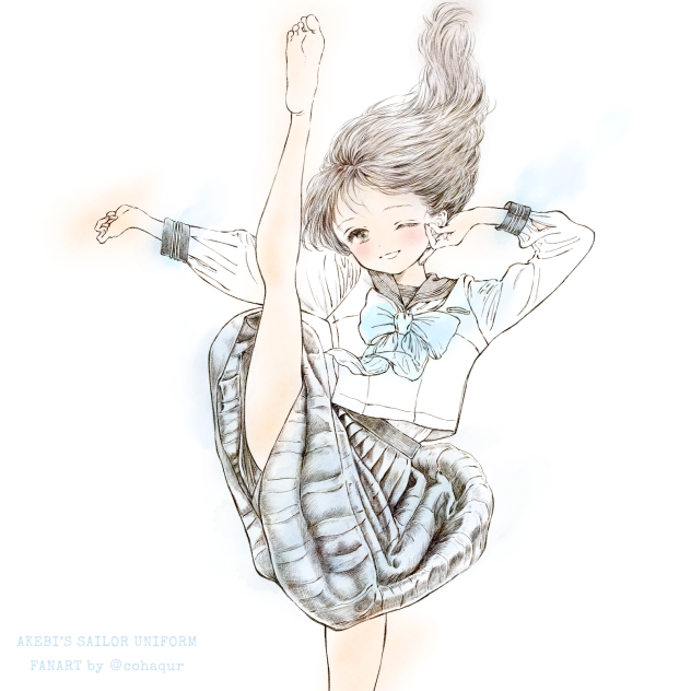 明日ちゃんのセーラー服模写