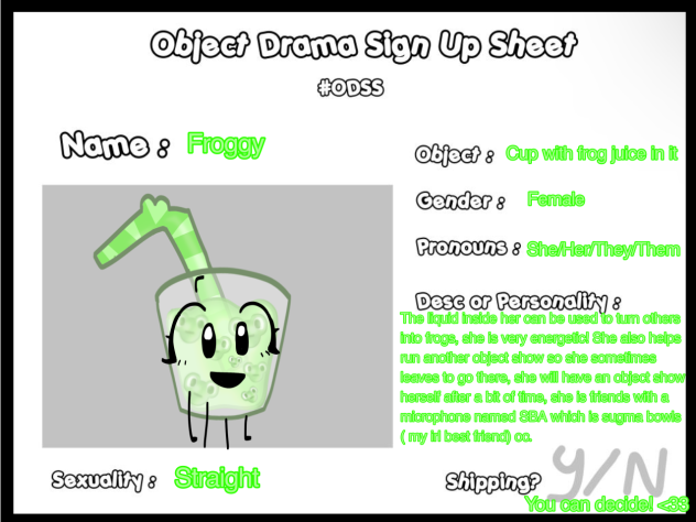 Object Drama Sign up!