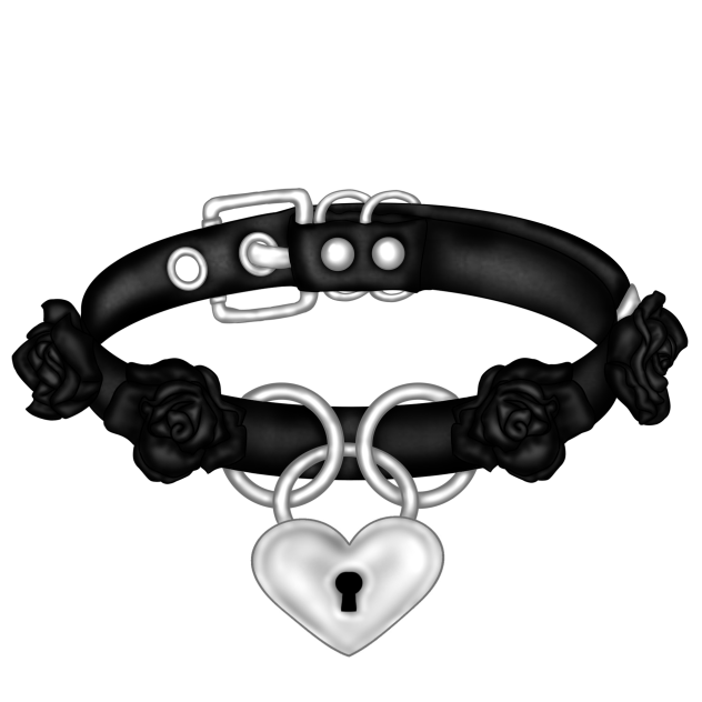 Goth black chocker with roses