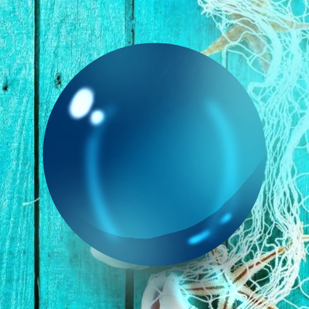 青いガラス玉。 (blue glass ball)