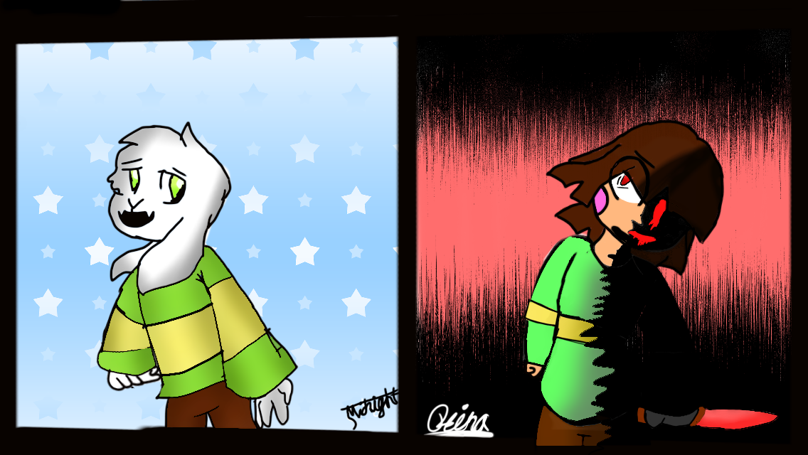 Asriel and Chara Collab - ibisPaint