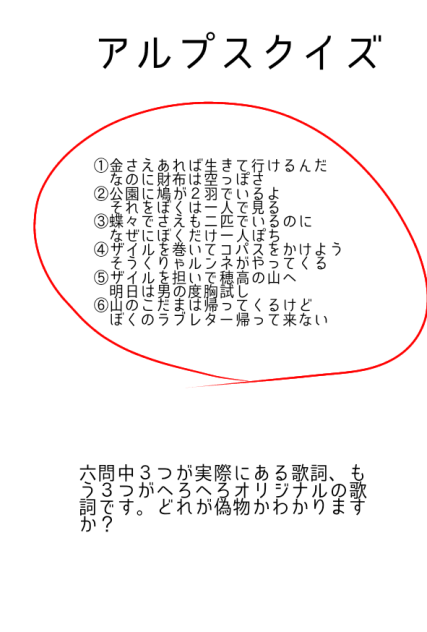 アルプスクイズ