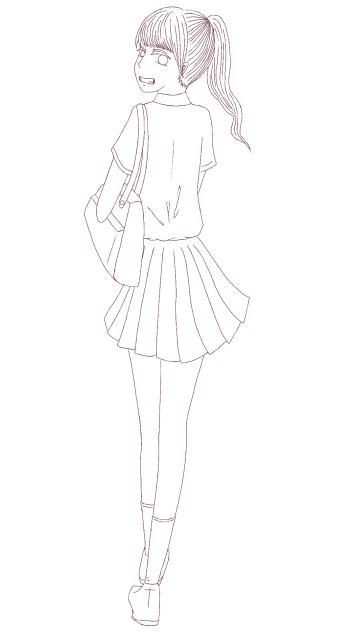 女子高生 線画