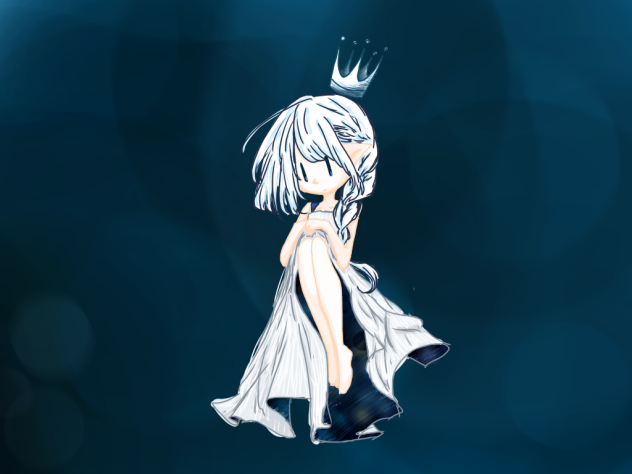 練習絵2 三つ編み少女