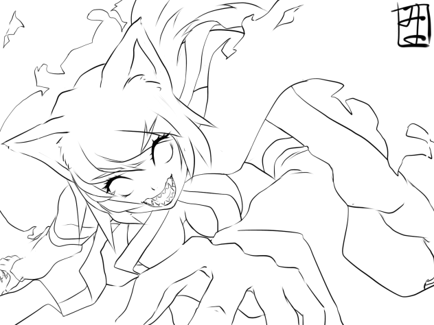 狼ちゃん　line art