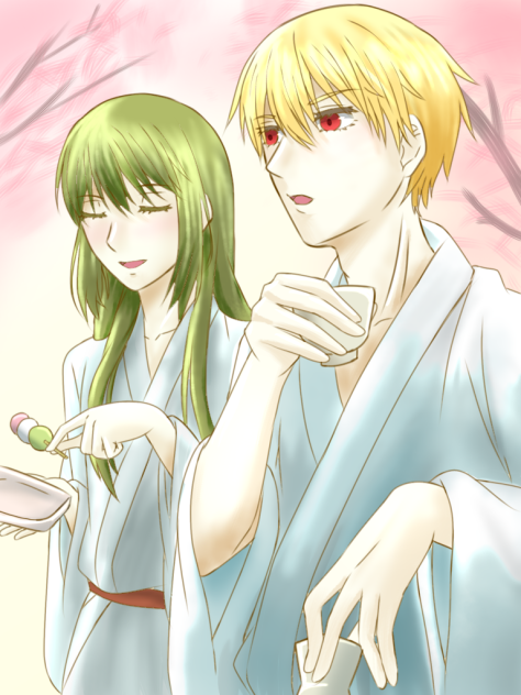 ギルガメッシュとエルキドゥでお花見🌸〔FGO〕