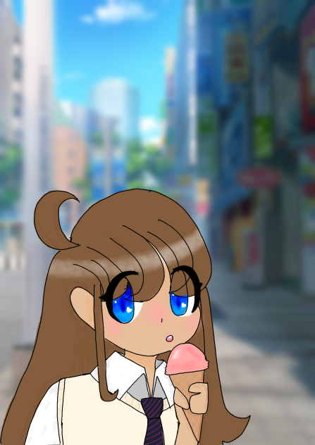 Girl eating ice cream