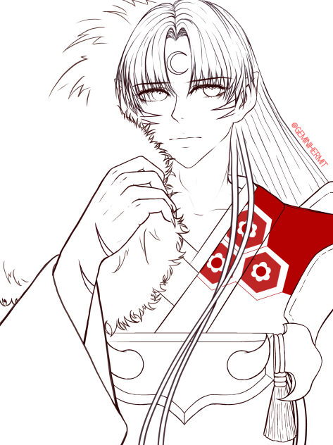 Sesshōmaru line art redraw