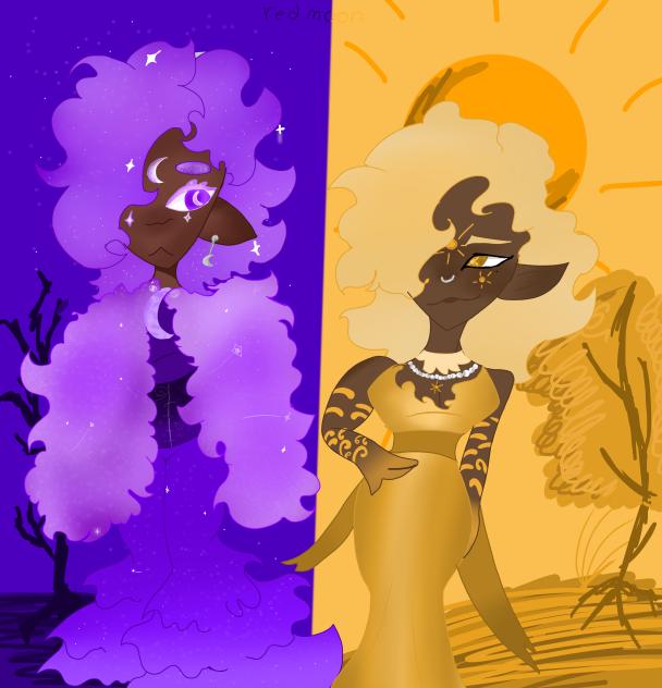Moon and sun ocs lunar and sol 🌖🌔