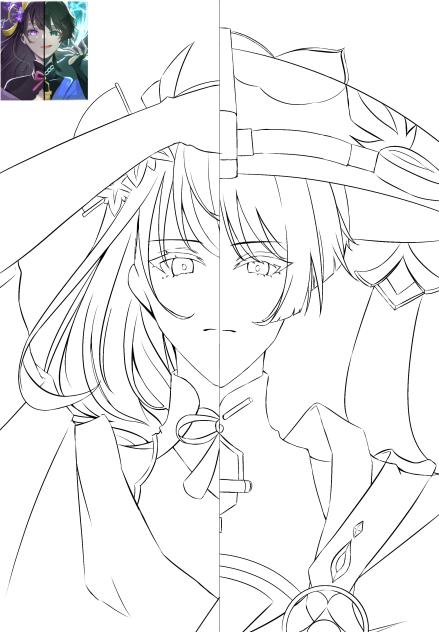 昔描いたもののリメイク　線画